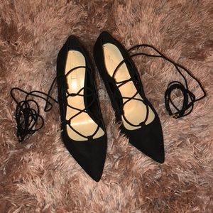 Aldo Lace Up Suede Pumps